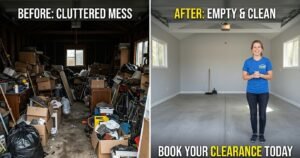 Garage Junk Removal Services Before and after